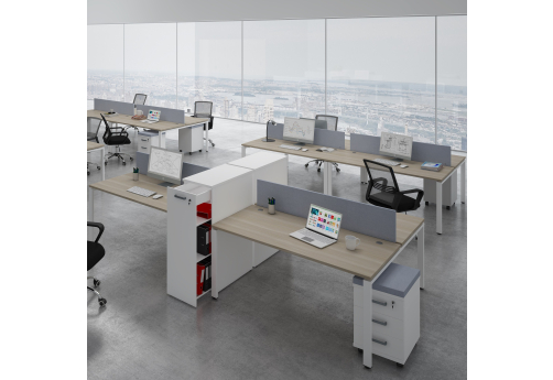 Рабочая станция на 4 человека Деко Прима, цвет шамони светлый