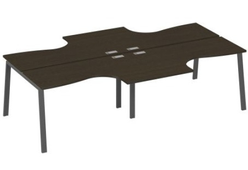 Рабочая станция эргономичная 4х140 Мира Трио, цвет венге + антрацит