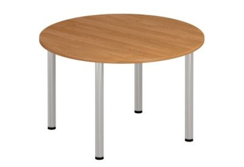 Стол для переговоров круглый на хромированных опорах Тарли Хром, цвет ольха