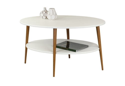 Стол журнальный Лето 1010, цвет белый + бук