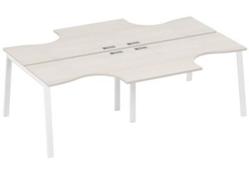Рабочая станция эргономичная 4х120 Мира Трио, цвет дуб шамони + белый
