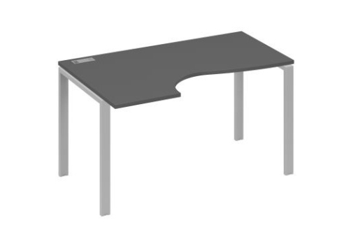 Стол эргономичный левый Мира Нумо, цвет антрацит премиум + серый