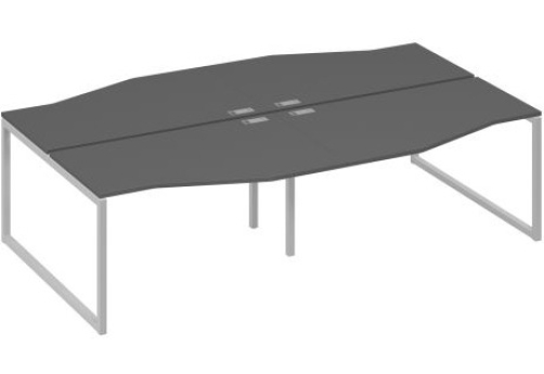 Рабочая станция эргономичная (4х140) Мира Одри, цвет антрацит премиум + серый