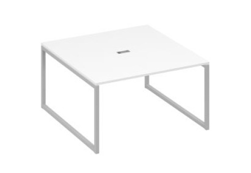 Стол для переговоров квадратный Мира Одри, цвет белый премиум + серый