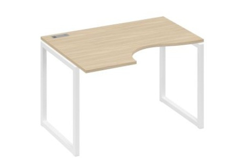 Стол эргономичный левый Мира Одри, цвет дуб скандинавский + белый