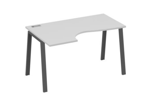 Стол эргономичный левый 140 Мира Трио, цвет серый + антрацит