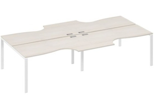 Рабочая станция эргономичная (4х160) Мира Нумо, цвет дуб шамони + белый