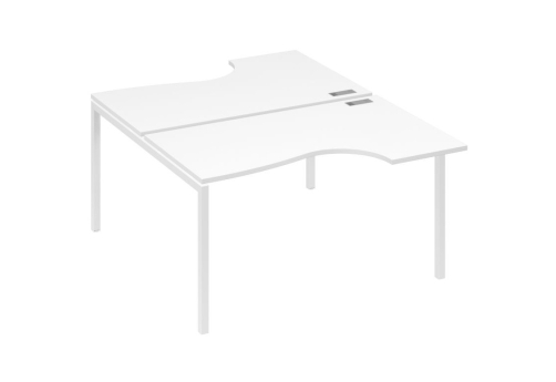 Рабочая станция эргономичная 2х140 Классика Мира Лофт, цвет белый премиум + белый