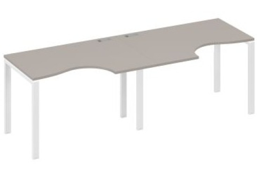 Рабочая станция эргономичная (2х120) Мира Нумо, цвет мокко премиум + белый