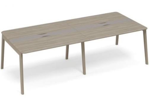 Стол для переговоров с кабель-каналом Види Вуд, цвет мокко + вяз