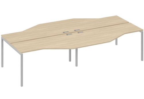 Рабочая станция эргономичная 4х160 Техно Мира Лофт, цвет дуб скандинавский + серый
