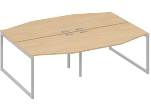 Рабочая станция эргономичная (4х120) Мира Одри, цвет натуральный дуб + серый