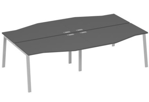 Станция рабочая эргономичная 4х140 Мира Трио, цвет антрацит премиум + серый