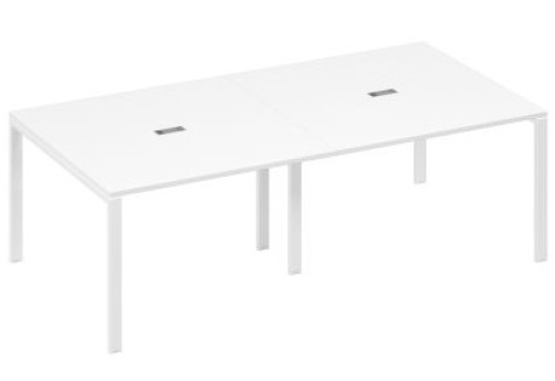 Стол для переговоров прямоугольный Мира Нумо, цвет белый премиум + белый