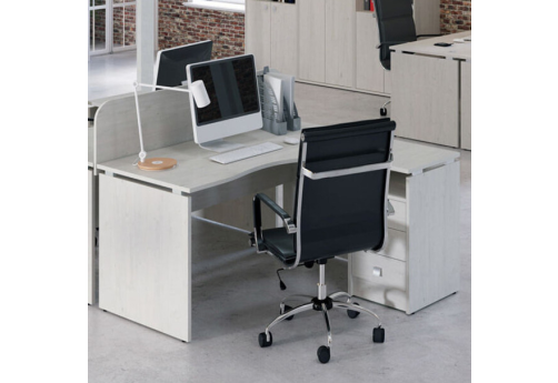 Стол криволинейный правый Омега, цвет дуб новара