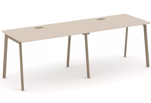 Рабочая станция на 2 места (с лючками), цвет капучино