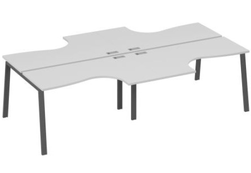 Рабочая станция эргономичная 4х140 Мира Трио, цвет серый + антрацит