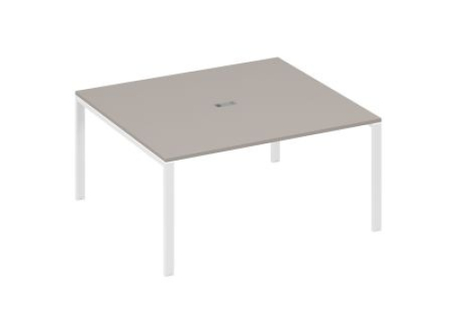 Стол для переговоров прямоугольный Мира Нумо, цвет мокко премиум + белый