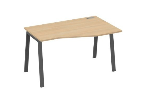 Стол эргономичный правый 140 Мира Трио, цвет натуральный дуб + антрацит