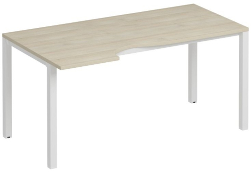 Стол эргономичный левый Прайм Металл 50, цвет шамони светлый + белый