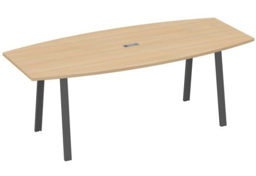 Стол для переговоров Мира Трио, цвет натуральный дуб + антрацит