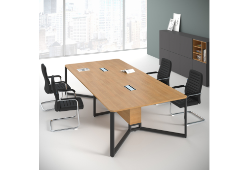 Стол для переговоров Кенвуд Конференц, цвет романо + металл-глянец