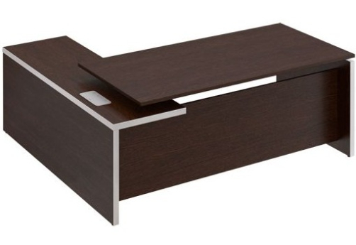Стол руководителя с брифинг приставкой боковой правой Эдвард, цвет венге