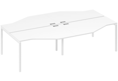 Рабочая станция эргономичная 4х140 Техно Мира Лофт, цвет белый премиум + белый