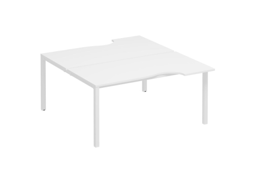 Рабочая станция эргономичная (2х160) Прайм Металл 50, цвет белый + белый