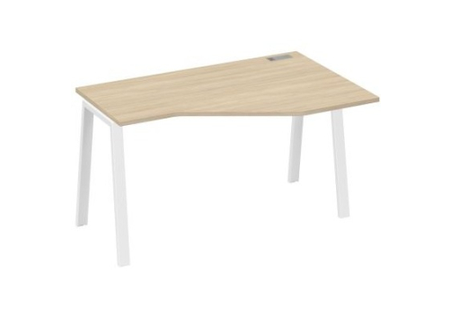 Стол эргономичный правый Мира Трио, цвет дуб скандинавский + белый