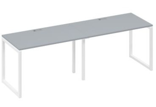 Рабочая станция (2х120) Мира Одри, цвет серый + белый