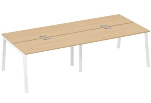 Рабочая станция 4х140 Мира Трио, цвет натуральный дуб + белый