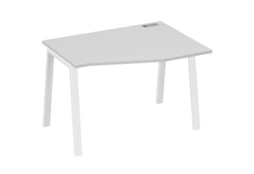 Стол эргономичный правый 120 Мира Трио, цвет серый + белый