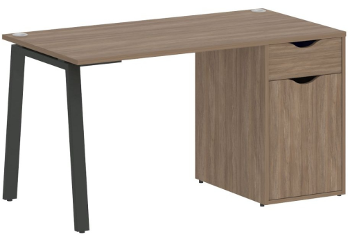 Стол письменный с тумбой, цвет дуб аризона + антрацит