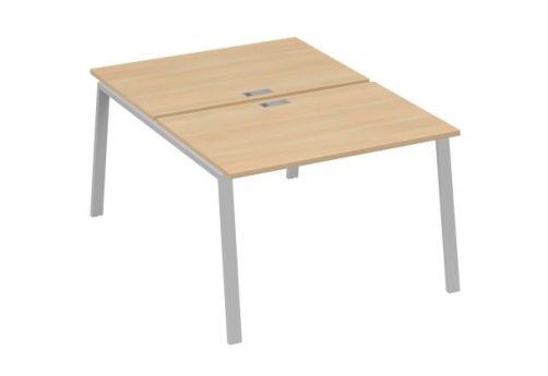 Рабочая станция 2х120 Мира Трио, цвет натуральный дуб + серый