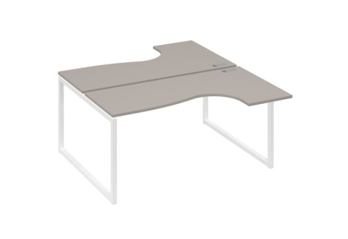 Рабочая станция эргономичная (2х160) Мира Одри, цвет мокко премиум + белый