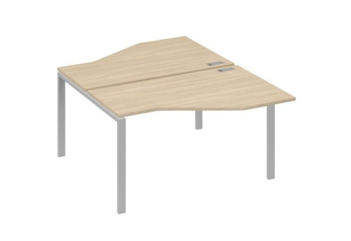 Рабочая станция эргономичная (2х140) Мира Нумо, цвет дуб скандинавский + серый