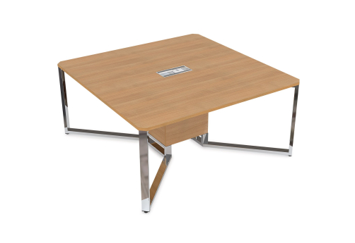 Стол-квадрат, цвет романо + металл-глянец