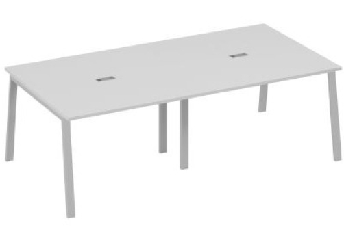 Стол для переговоров Мира Трио, цвет серый + серый