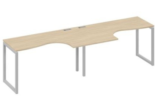 Рабочая станция эргономичная (2х140) Мира Одри, цвет дуб скандинавский + серый