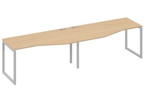 Рабочая станция эргономичная (2х160) Мира Одри, цвет натуральный дуб + серый
