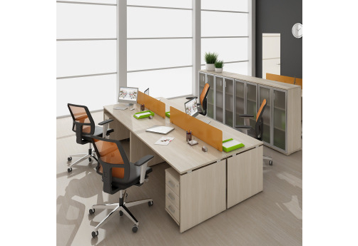 Рабочая станция на 4 человека Деко, цвет шамони светлый