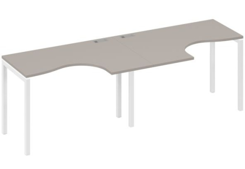 Рабочая станция эргономичная 2х120 Классика Мира Лофт, цвет мокко премиум + белый
