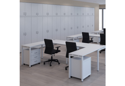 Рабочая станция на 2 человека Брента, цвет белый + белый