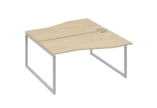 Рабочая станция эргономичная (2х160) Мира Одри, цвет дуб скандинавский + серый