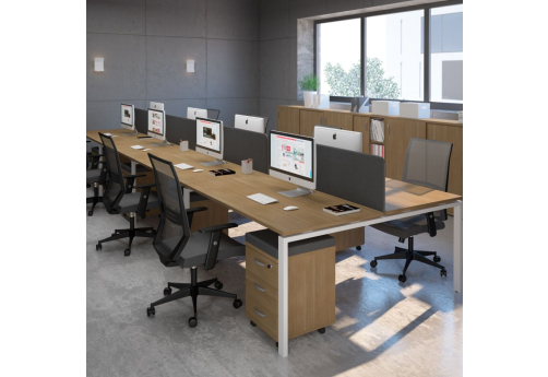 Рабочая станция (8х120) Мира Нумо, цвет натуральный дуб + белый