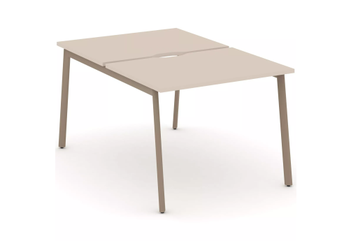 Рабочая станция на 2 места (с вырезом под провода), цвет капучино