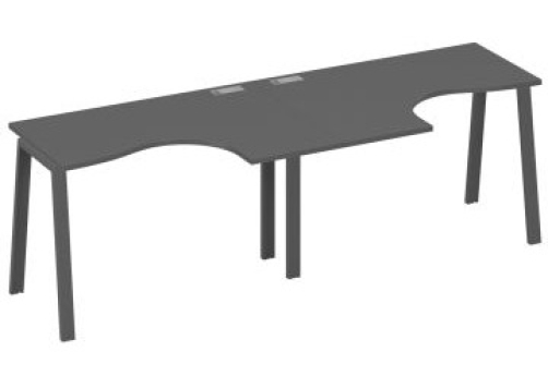 Рабочая станция эргономичная 2х120 Мира Трио, цвет антрацит премиум + антрацит