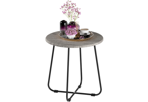 Журнальный стол Лето 1097, цвет серый шпат + черный