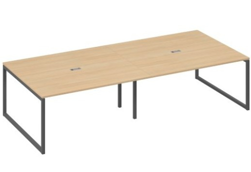 Стол для переговоров прямоугольный Мира Одри, цвет натуральный дуб + антрацит